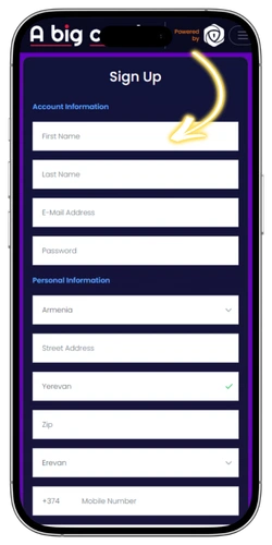 A Big Candy Casino register account name email password