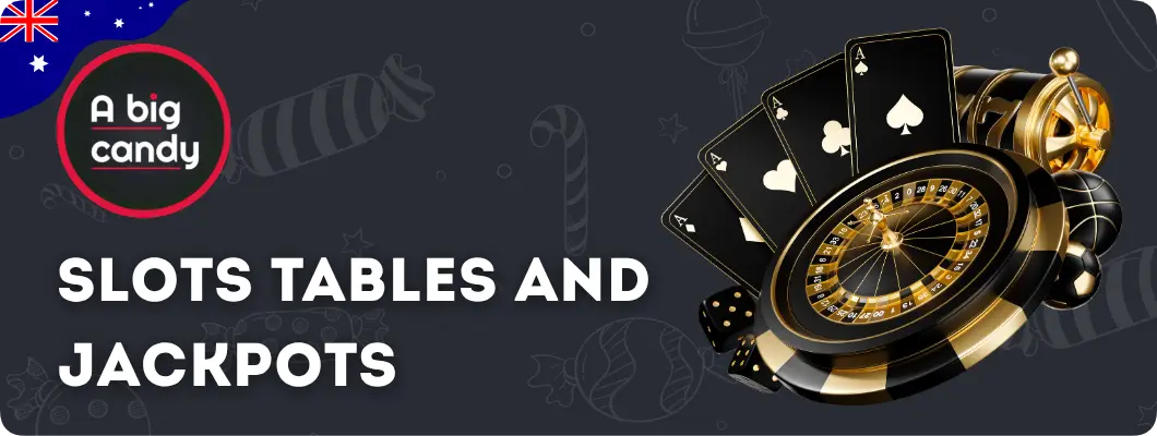 Big Candy Casino pokies and table games selection